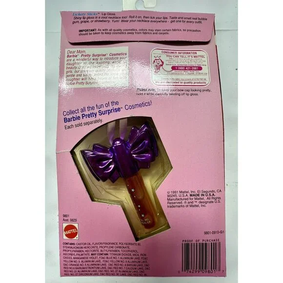 Vintage 1991 Barbie Pretty Surprise Cosmetics Nail Lip Gloss NIP Sealed - Picture 2 of 2